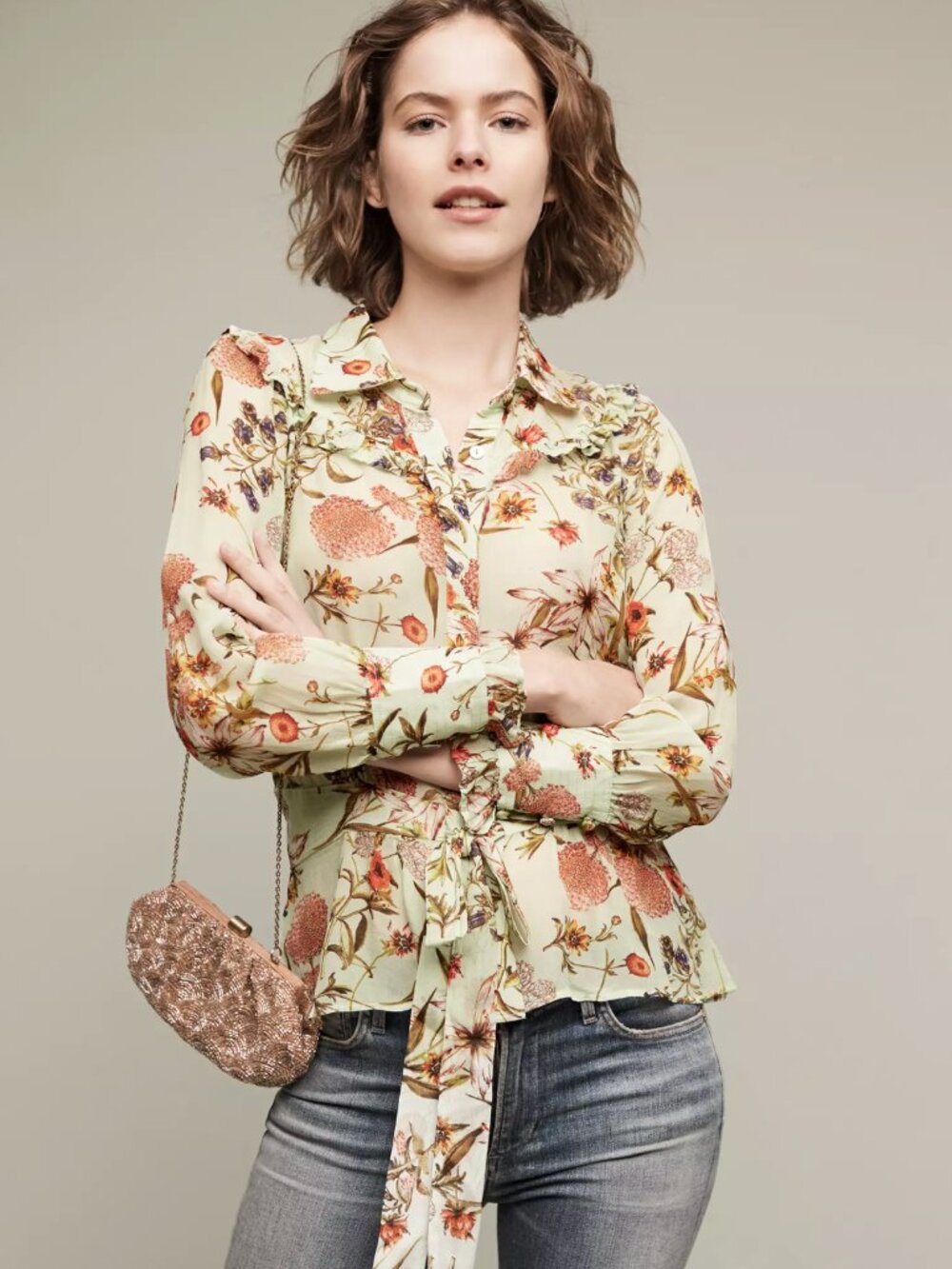 Ghost London Madrid Floral Blouse Medium